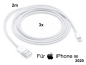 Preview: 3x iPhone SE 2020 Lightning auf USB Kabel 2m Ladekabel